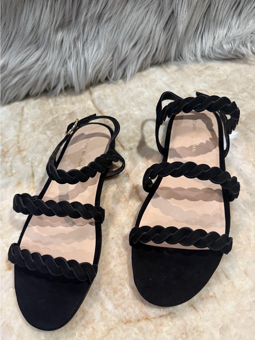 Stuart Weitzman Women's Twistie Black Sandal New $425.00